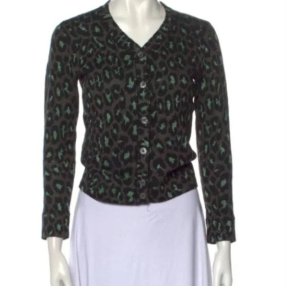 Marc By Marc Jacobs Green and Black Knit Cardigan Medium Fits Like A Small